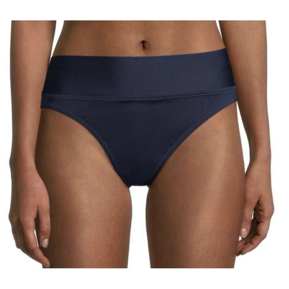 Sperry High Waisted Navy Preppy Bikini Bottom XL NWT Fold Over Sporty Minimalist
